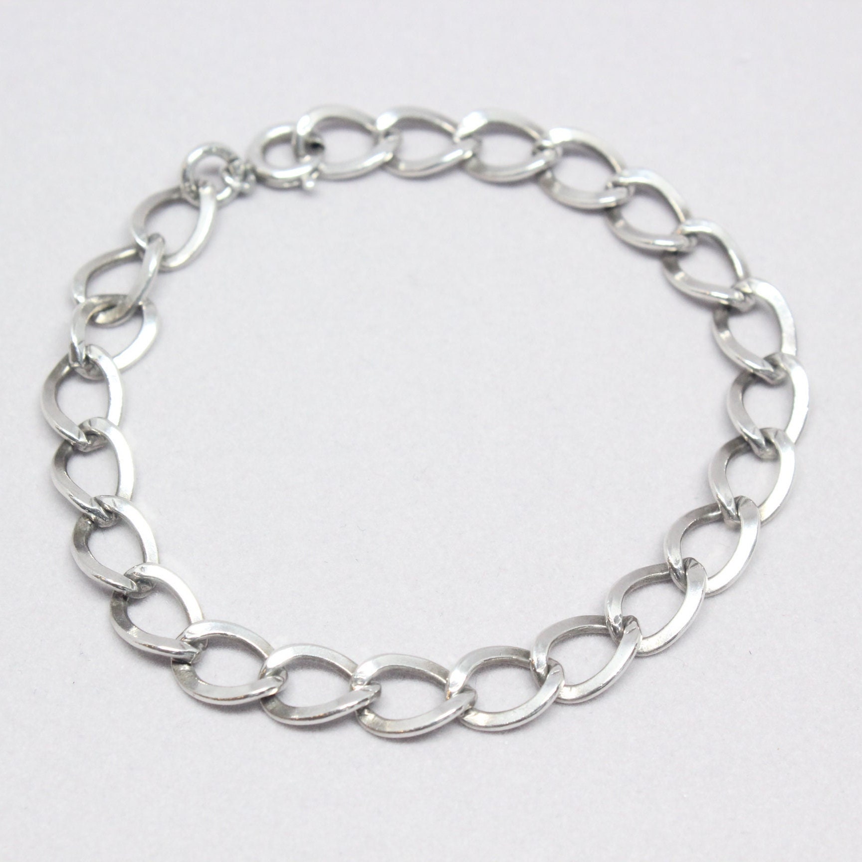 Vintage Automade Sterling Silver Curb Link Charm Bracelet - Etsy Vintage Automade Sterling Silver Curb Link Charm Bracelet - Etsy