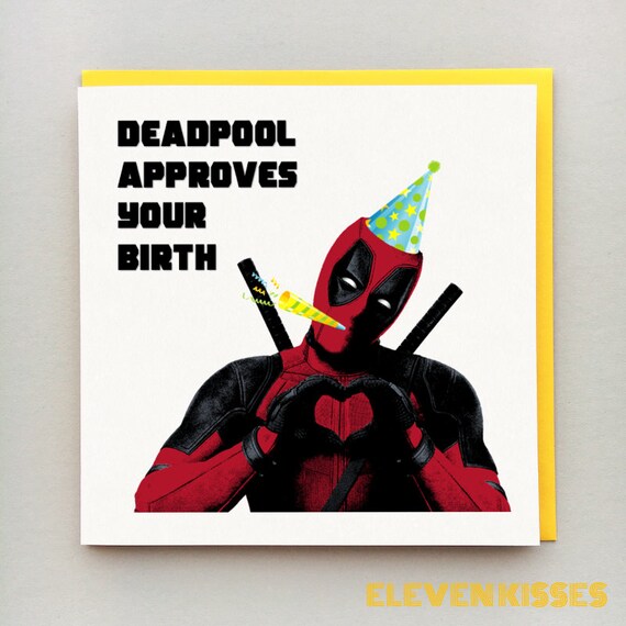 Deadpool Birthday Card Deadpool Card Deadpool Deadpool | Etsy