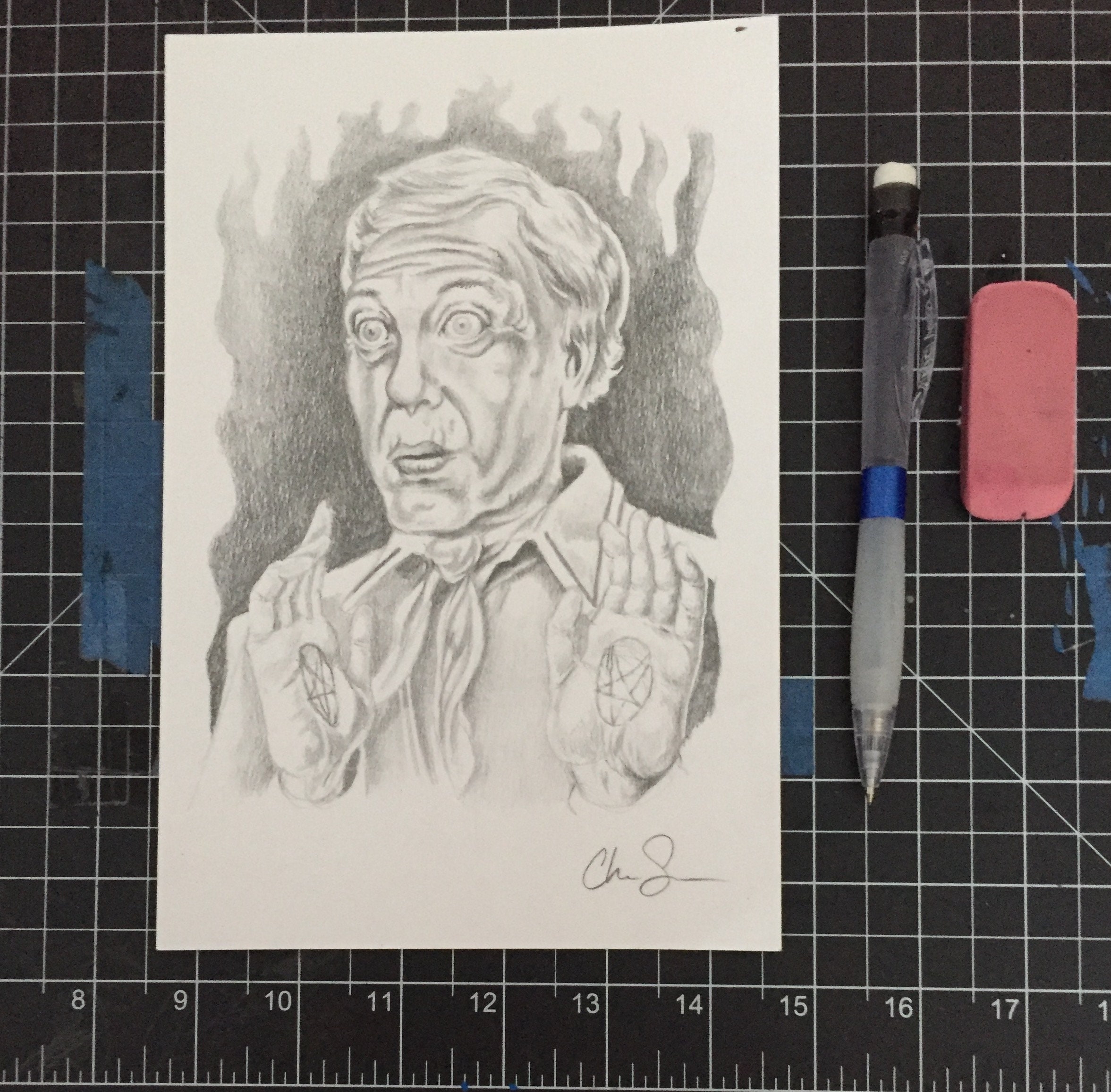 Don Knotts Als Mr Furley Mit Einem Pentagramm Auf Seiner Hand Etsy