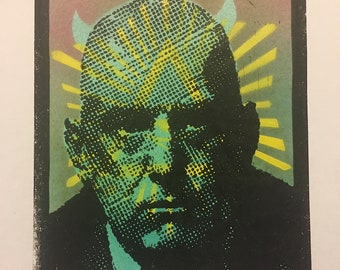 impresión hecha a mano de Aleister Crowley múltiples estilos de color mira las fotos!! magia de culto thelema black sabbath