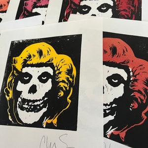 Marilyn Monroe, The Misfits Punkrock, Andy Warhol Hand geschnitzter Linoldruck, signiert von der Künstlerin