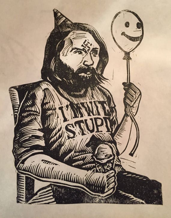 Charles Manson At A Childs Birthday Party Limited Print 25 Signed By The Artist