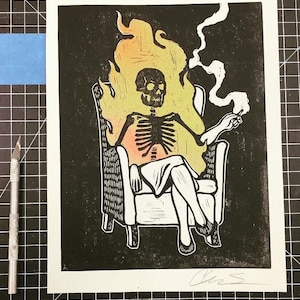 Spontaneous human combustion print lpotl mfm signed by the artist