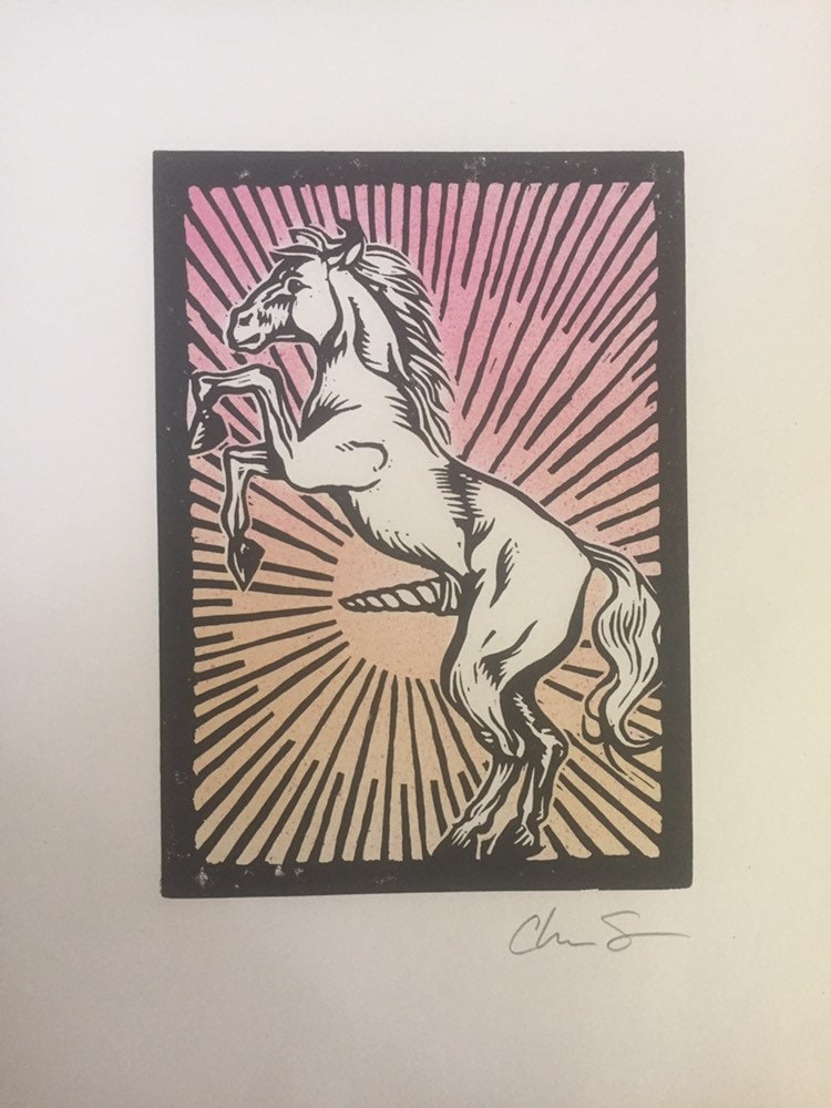 杏チアキ　サイン入れ　絵画　タペストリ　ユニコーン 杏チアキサイン入れ絵画タペストリユニコーン
