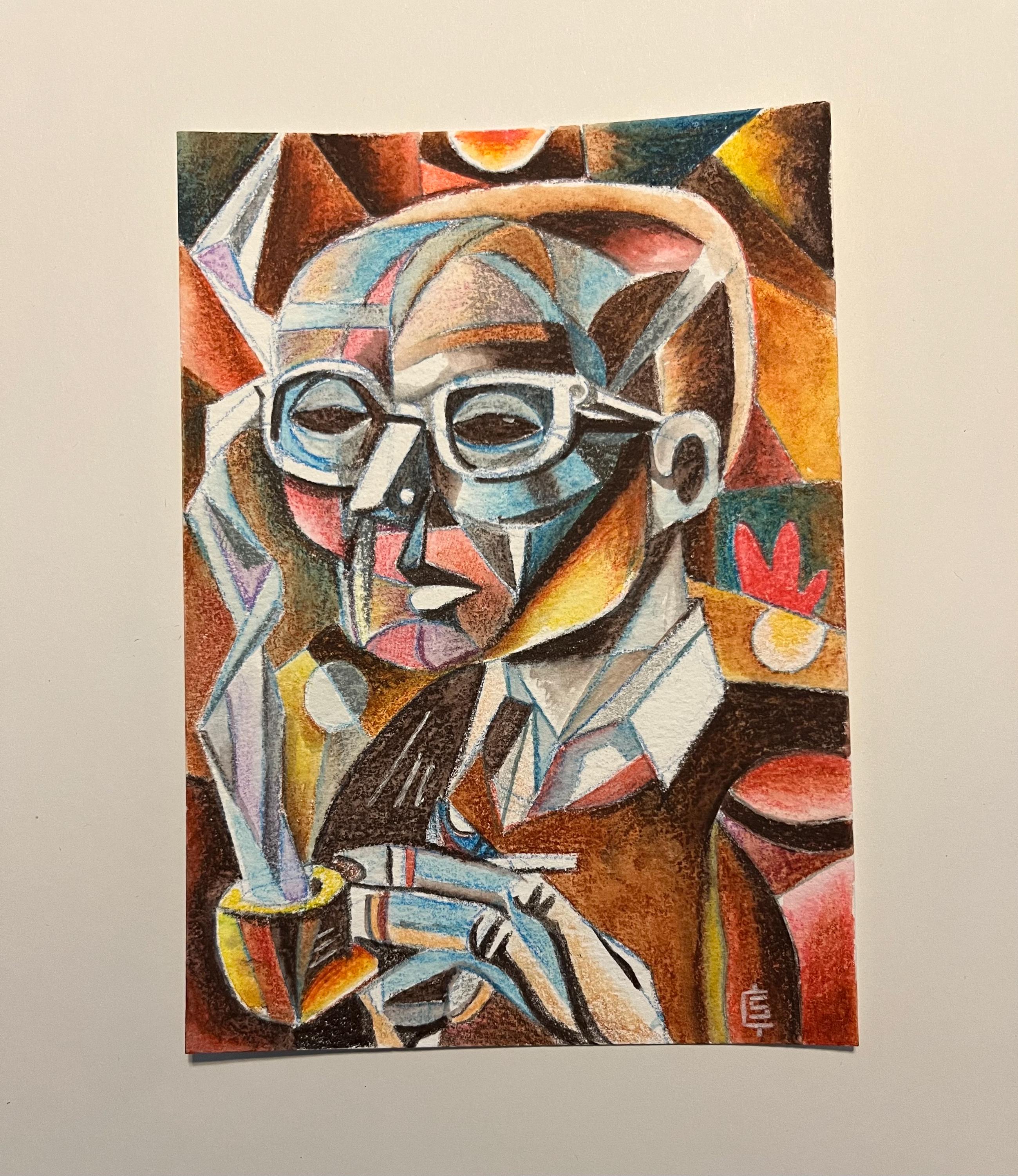 4x6インチの紙に描かれたオリジナル抽象画水彩画 - Etsy 日本