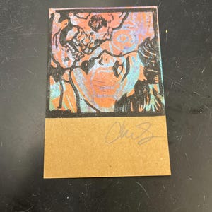 kiss of death unique signed block print pop art  EC horror comic book graffiti Warhol Lichtenstein