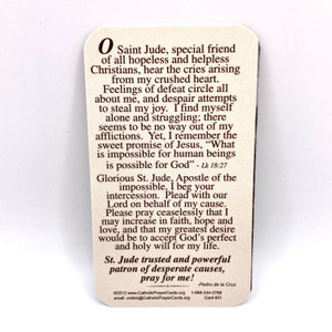 St. Jude Chaplet With Holy Card: Patron Saint of Lost Causes - Etsy