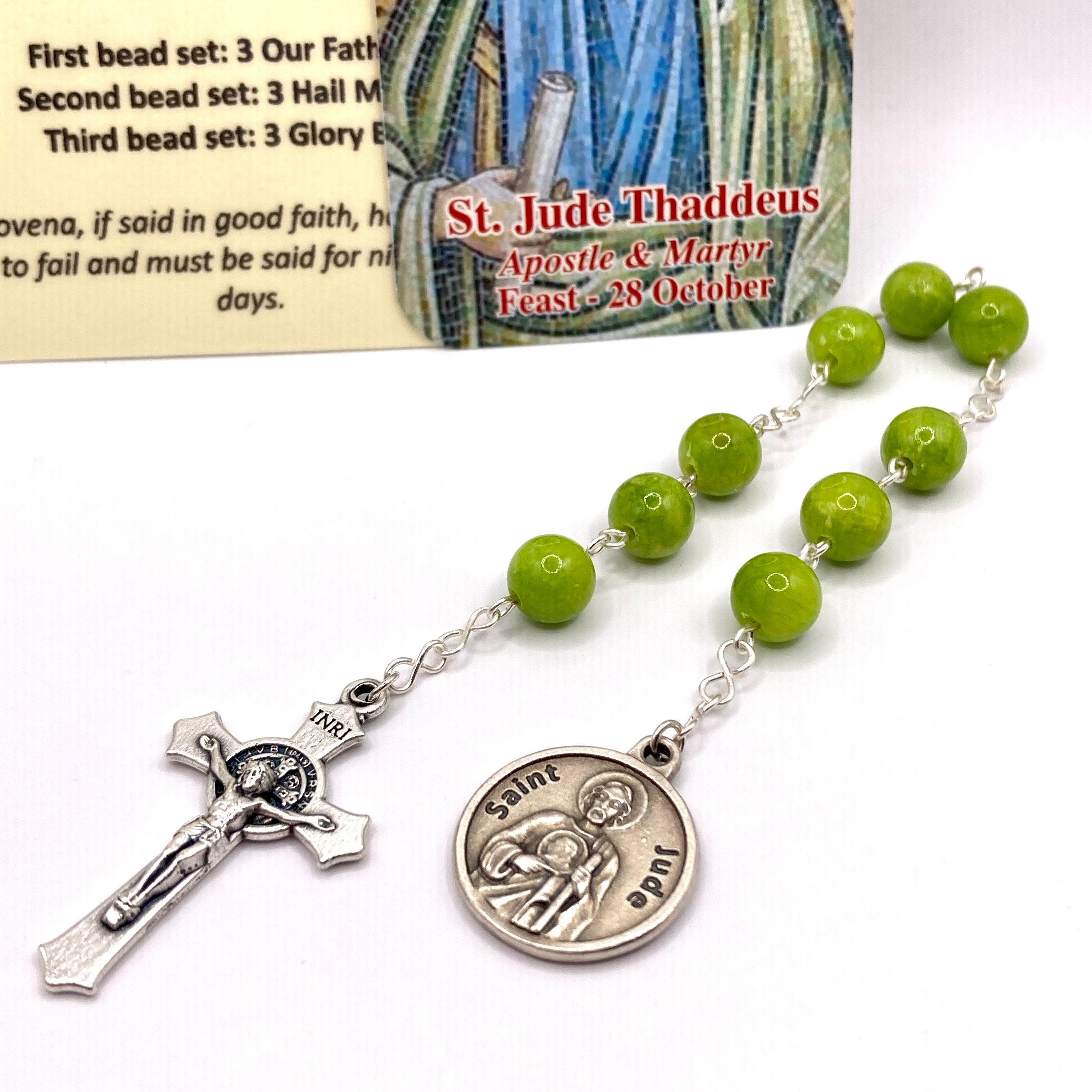 St. Jude Prayer Chaplet W/ Laminated Holy Card & Instructions Etsy
