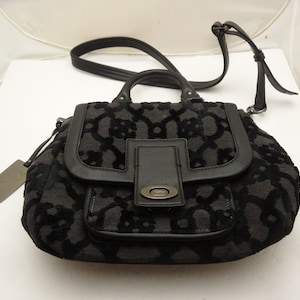 SALE Designer Petunia Pickle  Black Velvet Bisou Bowler Handbag NWT