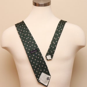 Vintage green floral silk necktie/ Richman Brothers image 4