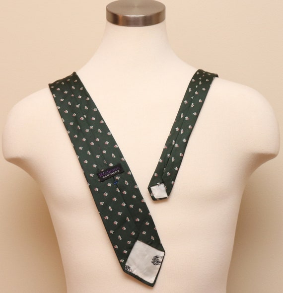 Vintage green floral silk necktie/ Richman Brothe… - image 4