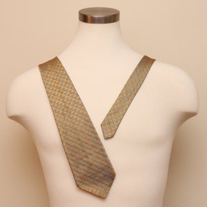 Vintage gold, blue, and orange diamond necktie image 1