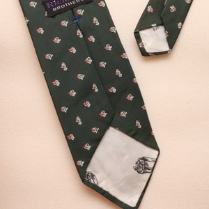 Vintage green floral silk necktie/ Richman Brothers image 5