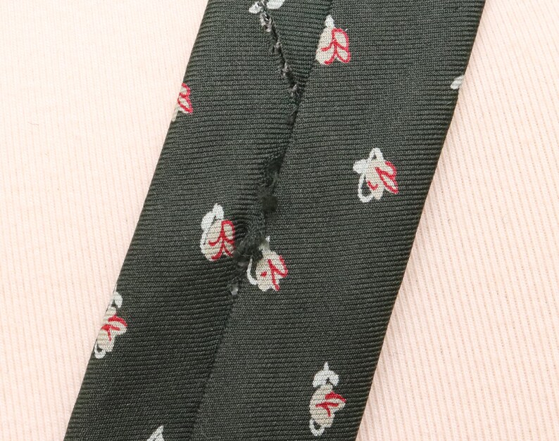 Vintage green floral silk necktie/ Richman Brothers image 9