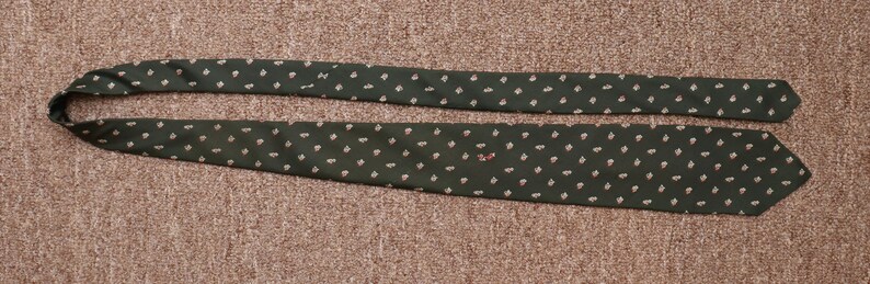 Vintage green floral silk necktie/ Richman Brothers image 6
