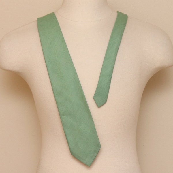 vintage des années 1960 menthe en coton vert blend necktie/ Sears