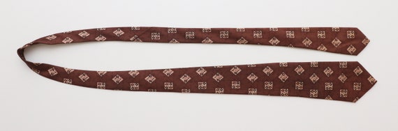 Vintage 1950-60s brown patchwork necktie/ Wembley - image 4