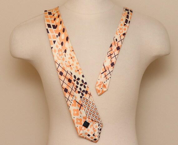 Vintage 1960s orange and purple plaid check flora… - image 3