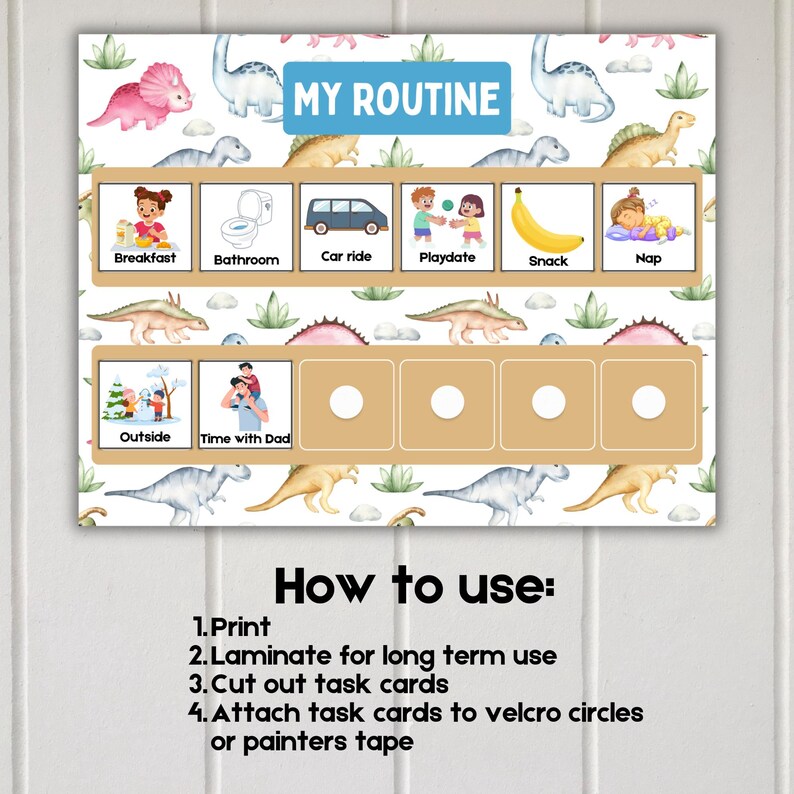 Printable Chore Chart for Kids Visual Schedule Daily Routine Chart for ...
