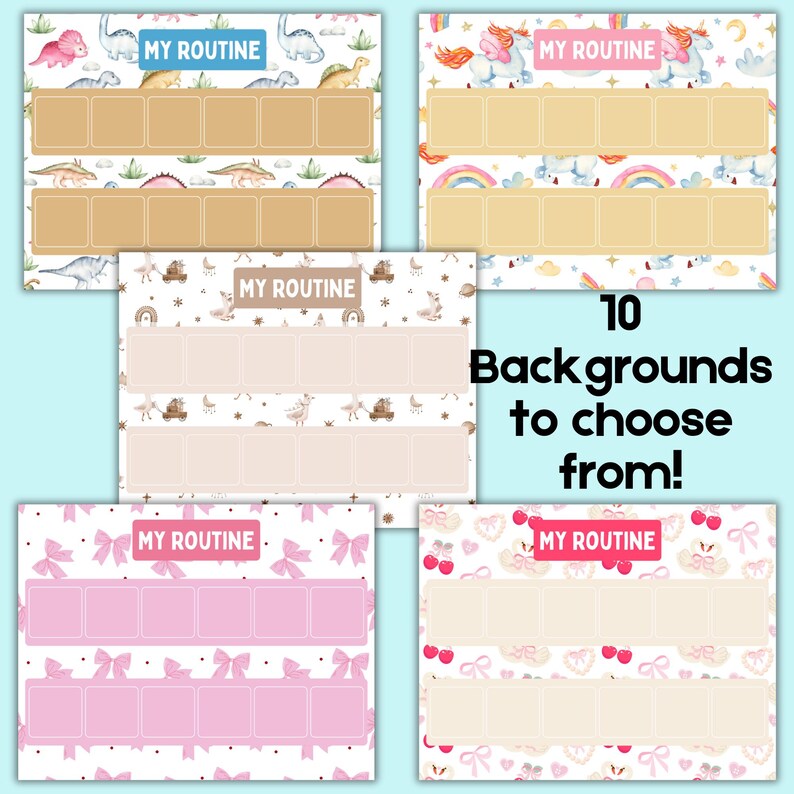 Printable Chore Chart for Kids Visual Schedule Daily Routine Chart for ...