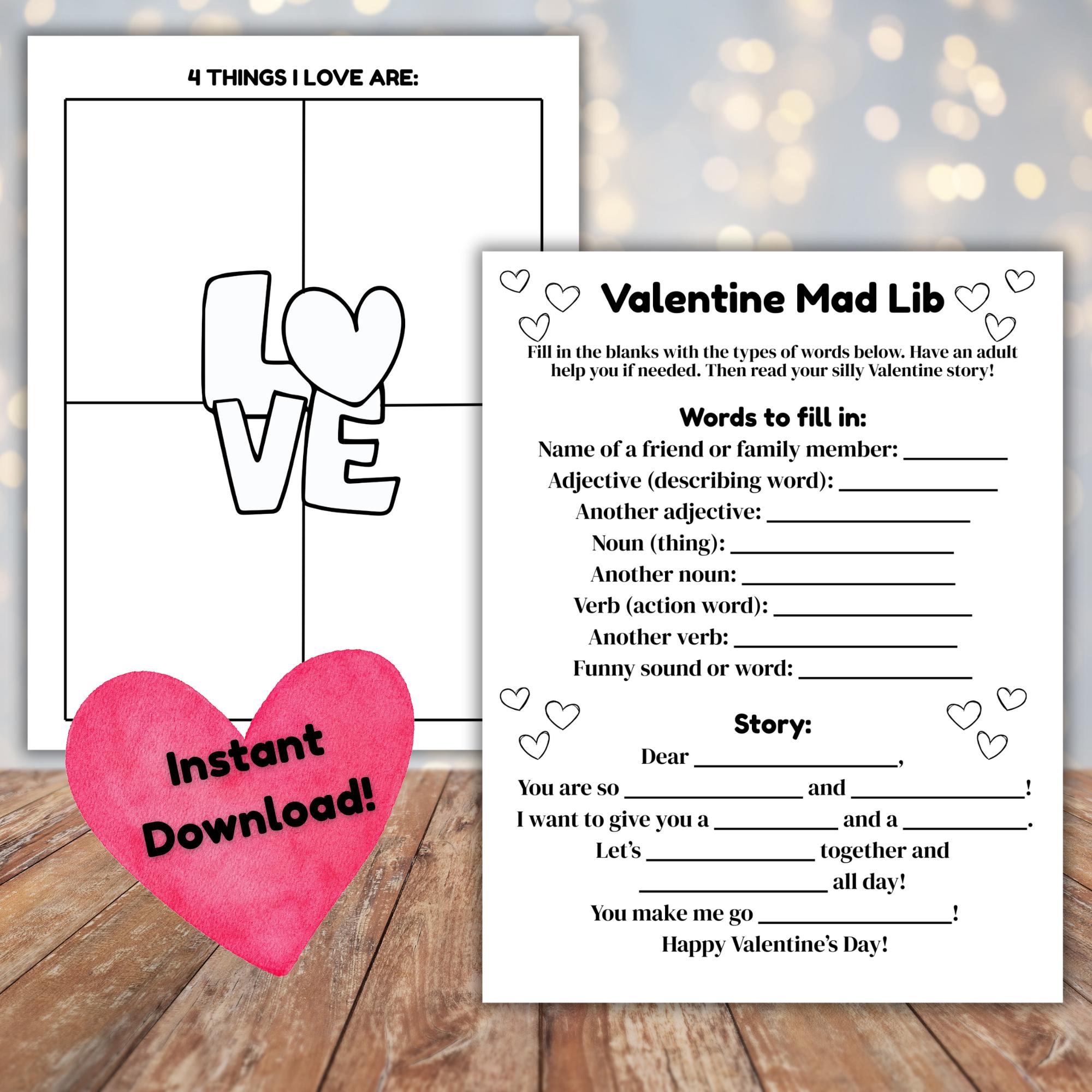 Valentines Day Worksheets and Activities for Kids Valentines Packet for ...