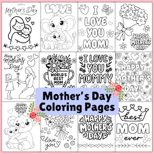 mothers day coloring pages mothers day gift for mom from kids happy mothers day I love you mom coloring mothers day cards from kids