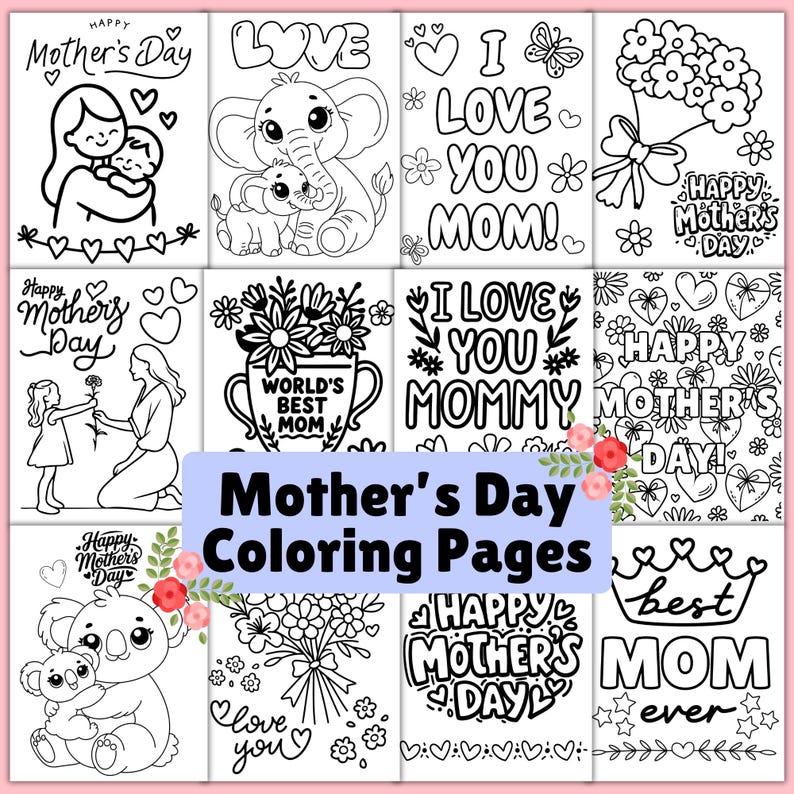 mothers day coloring pages mothers day gift for mom from kids happy mothers day I love you mom coloring mothers day cards from kids