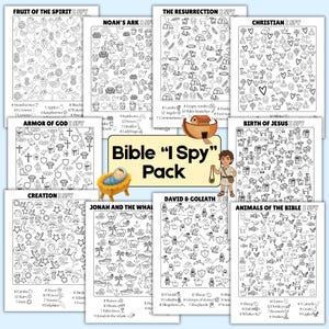 Cahier d'activités chrétiennes « Cherche et trouve » - Fiches d'activités bibliques - Activités pour l'école du dimanche - Puzzles sur Jésus - Volume 1