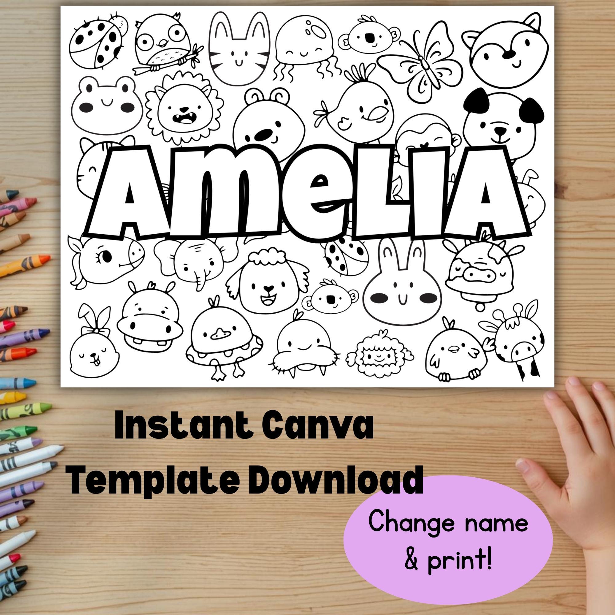 Personalized Coloring Pages for Kids Editable Birthday Coloring Pack ...
