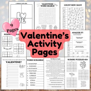 Valentine's Day Worksheets and Activities for Elementary Kids Valentines Packet for 2nd 3rd 4th 5th Grade Valentines Days Activity Pack