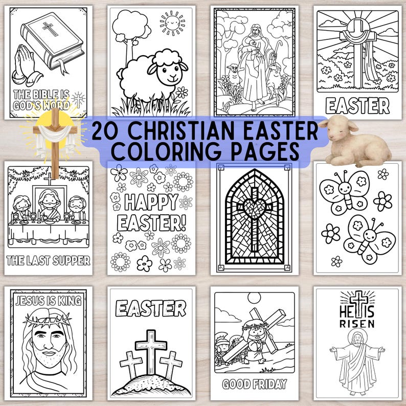 Christian Easter Coloring Pages for Kids Printable Religious Easter ...