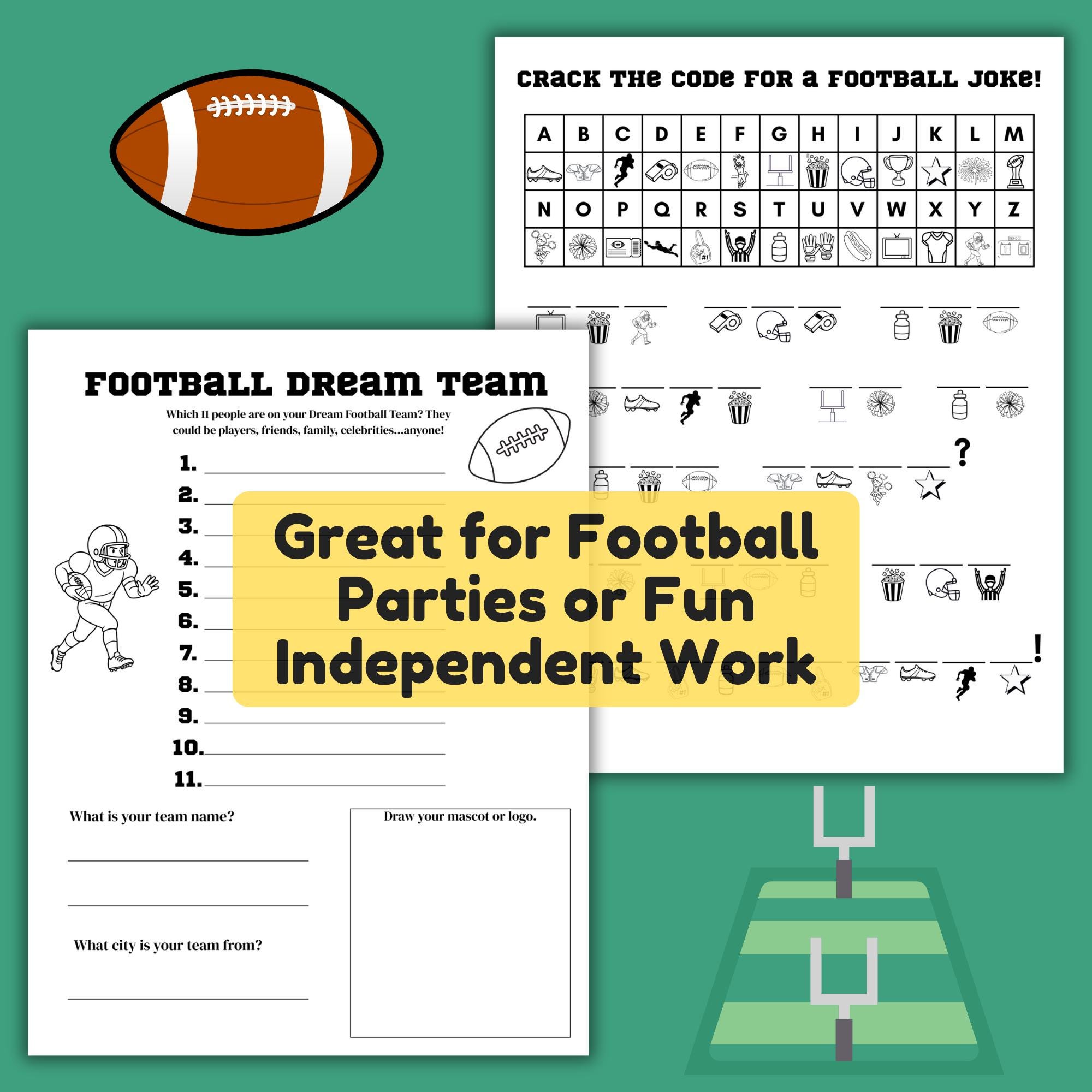 Muted Football Image Worksheet.pdf Football Activities for Kids Super Game Printable Football Worksheets ...