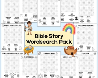 Christian Wordsearch Activity Packet Bible Story Word Search Worksheets Sunday School Activity Pages Jesus Puzzle Sheets