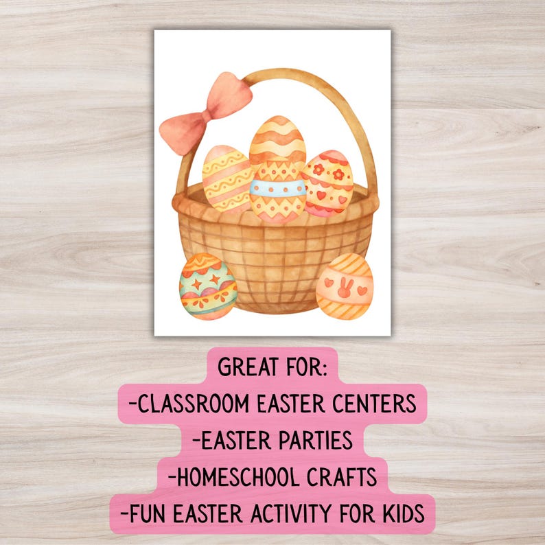 Easter Basket Craft Printable for Kids Cut and Paste Easter Coloring ...