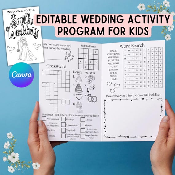 Foldable Kids’ Wedding Activity Program
