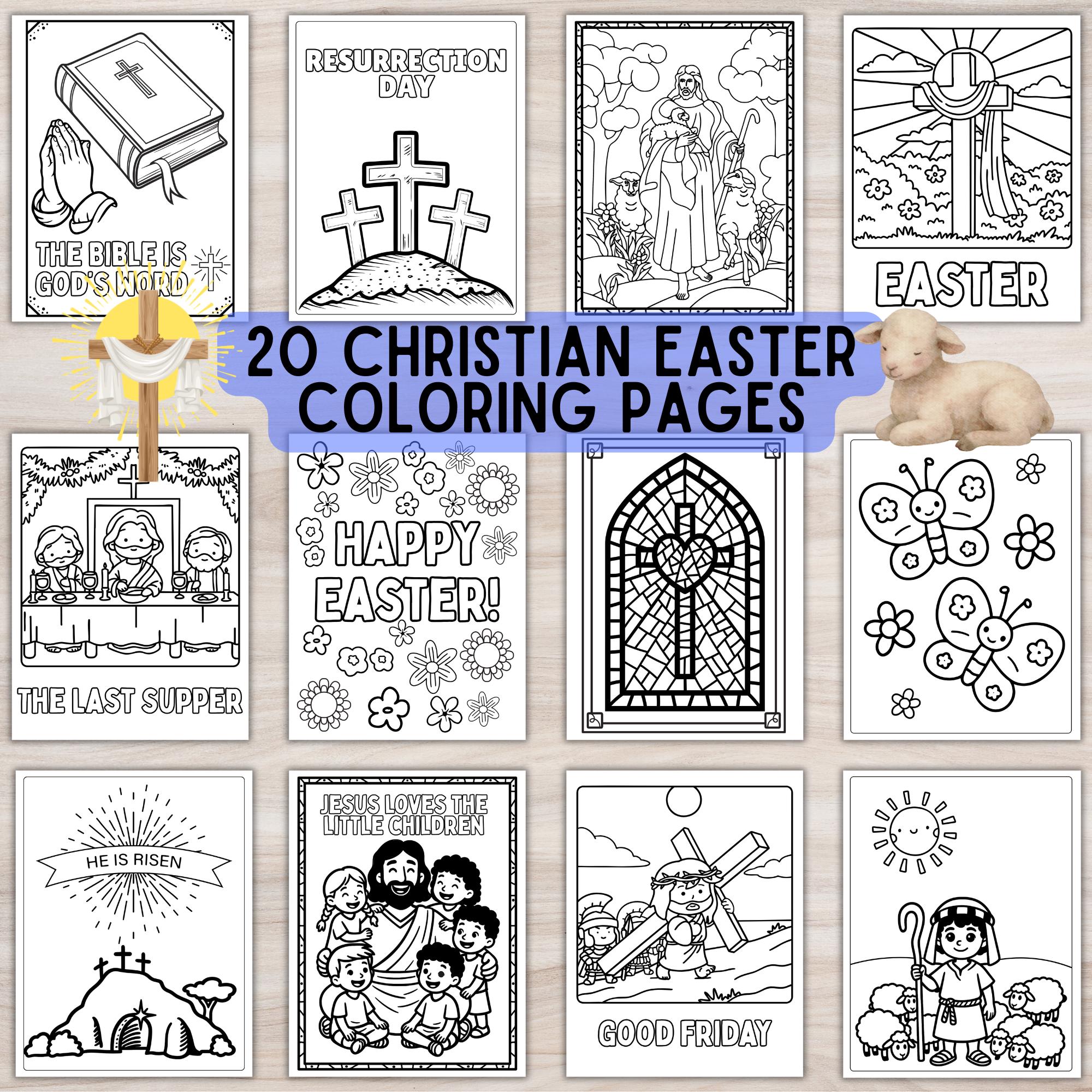 Christian Easter Coloring Pages for Kids Religious Easter Printable ...