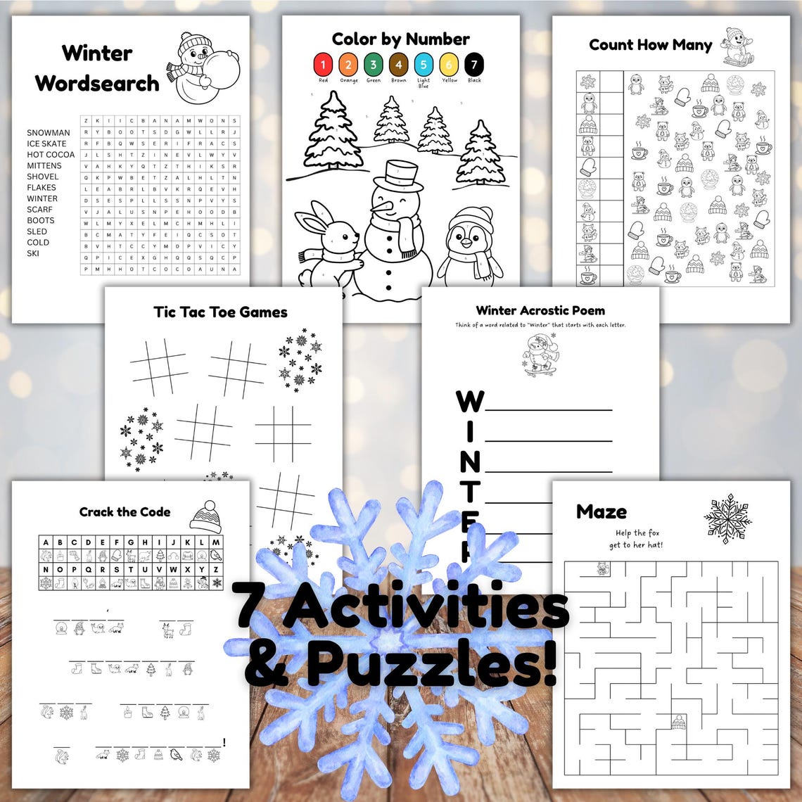 Winter Worksheets for Kids Preschool Kindergarten Elementary Kids Snow ...