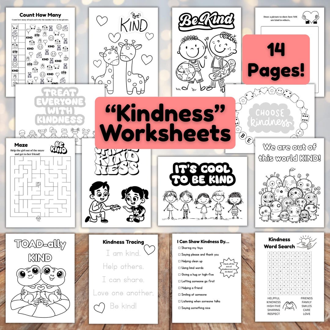 Kindness Worksheets for Kids Friendship Activities SEL Learning ...