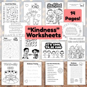 Schede didattiche sulla gentilezza per bambini, attività sull'amicizia, schede didattiche per l'apprendimento SEL, pagine da colorare sulla gentilezza, attività per bambini sul frutto dello spirito