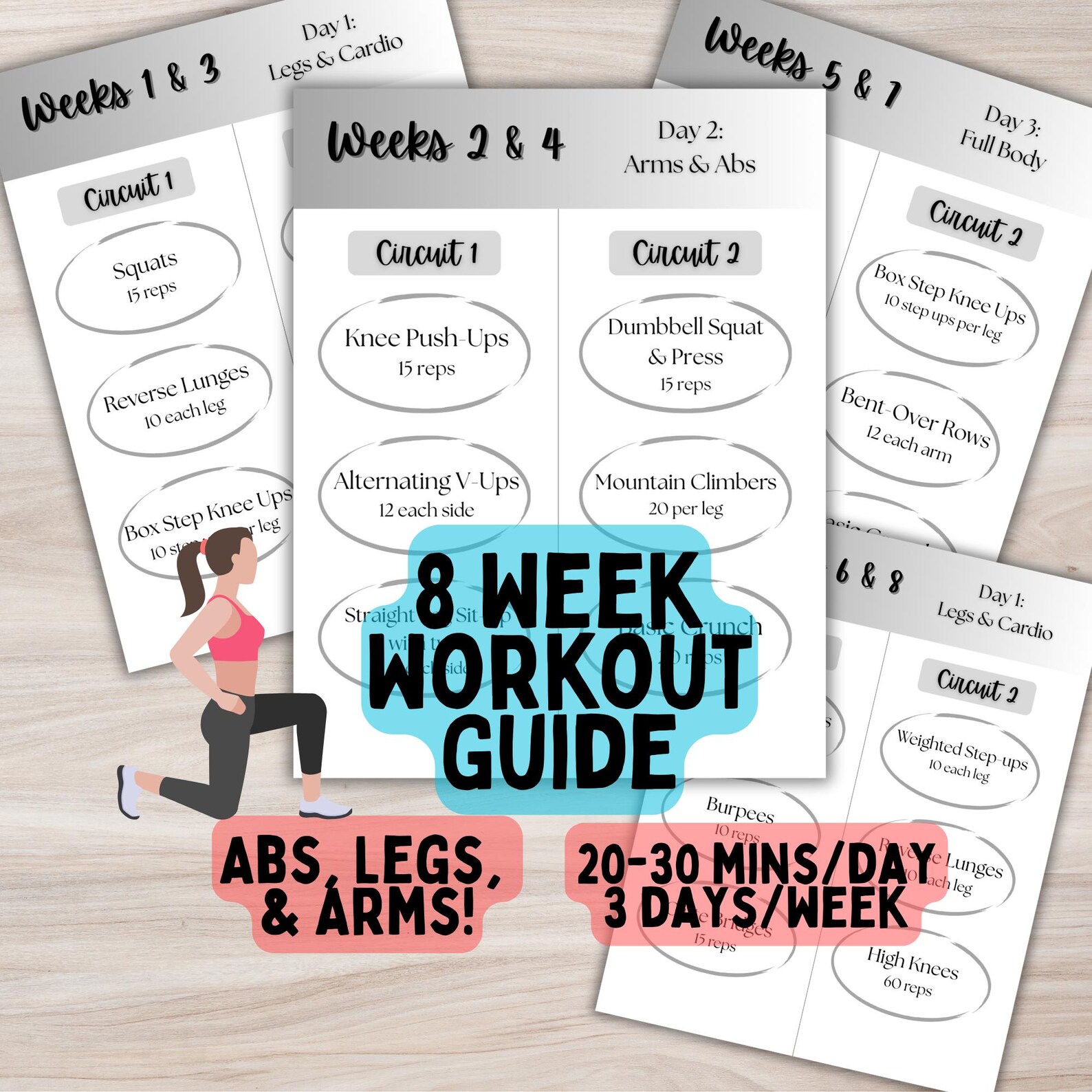 Simple Workours Beginner Workout Guide 8-week Workout Plan for Beginners and ...