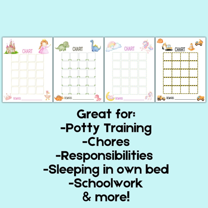 Sticker Chart for Kids & Toddlers Printable Reward Chart for Potty ...