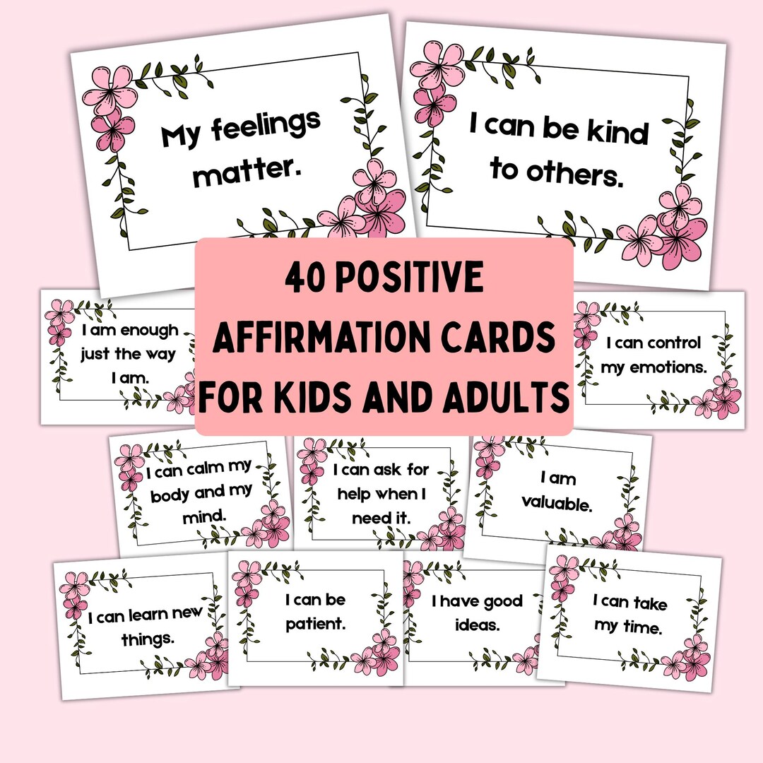 Affirmation Cards Printable for Kids Teens and Adults Positive ...