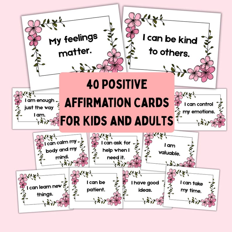 Affirmation Cards Printable for Kids Teens and Adults Positive ...