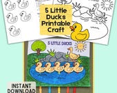Toddler Printable Craft Five Little Ducks Nursery Rhyme Preschool Printable Activity Toddler Fine Motor 5 Little Ducks Puppet Kids Craft