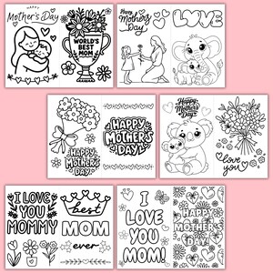 Mother’s Day Coloring Pages for Kids Printable Mom Coloring Sheets DIY Gift for Mom from Kids Mother's Day Classroom Activity image 4