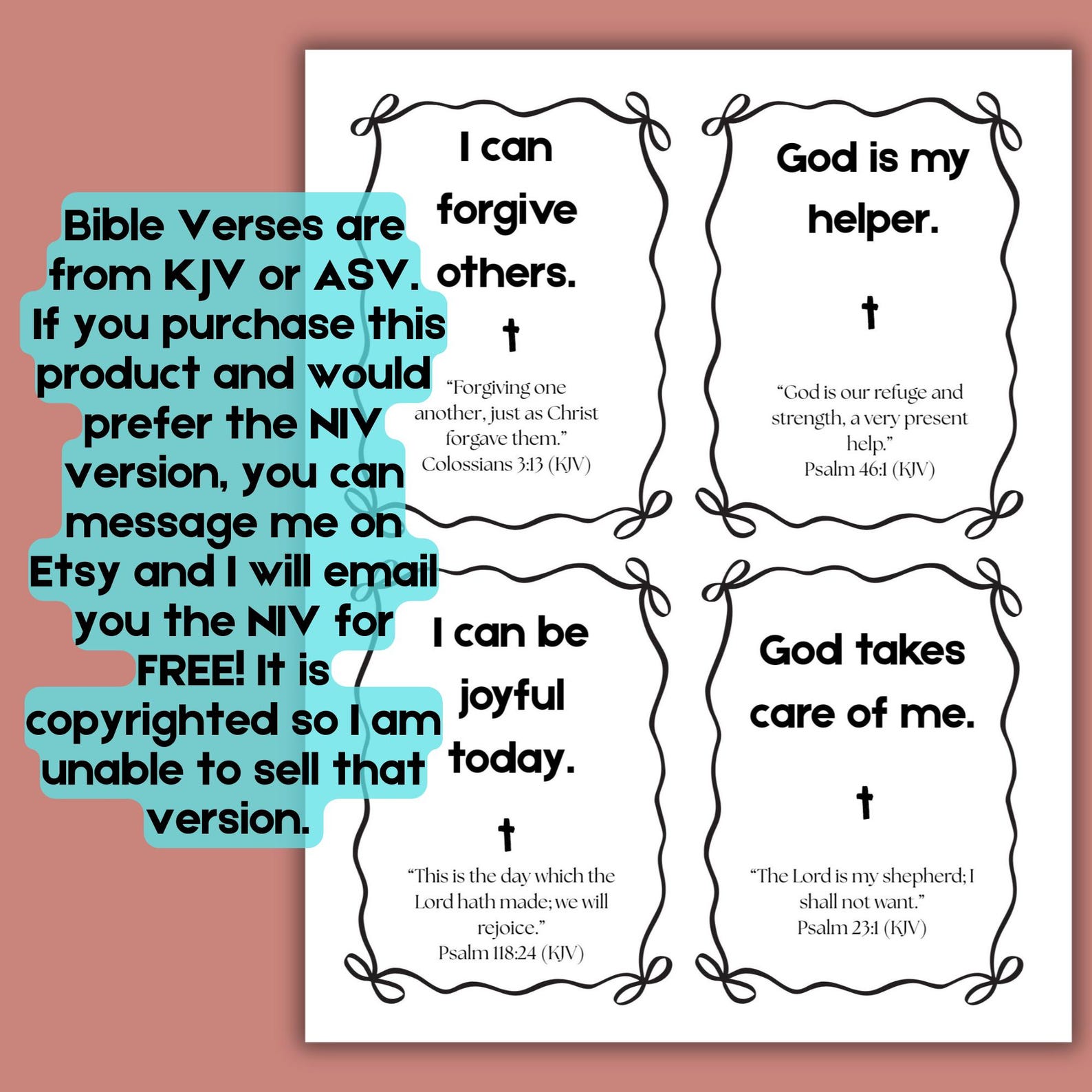 Christian Affirmation Cards for Kids and Adults Bible Verse Cards ...