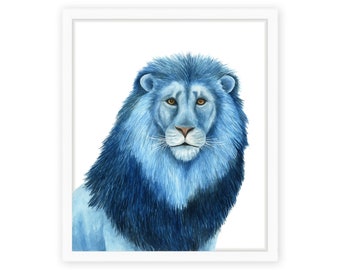 Blue Lion Print