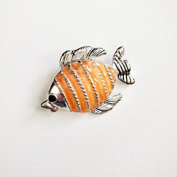 Vintage 2000s Best SilverTone Soft Tangerine Enam… - image 3