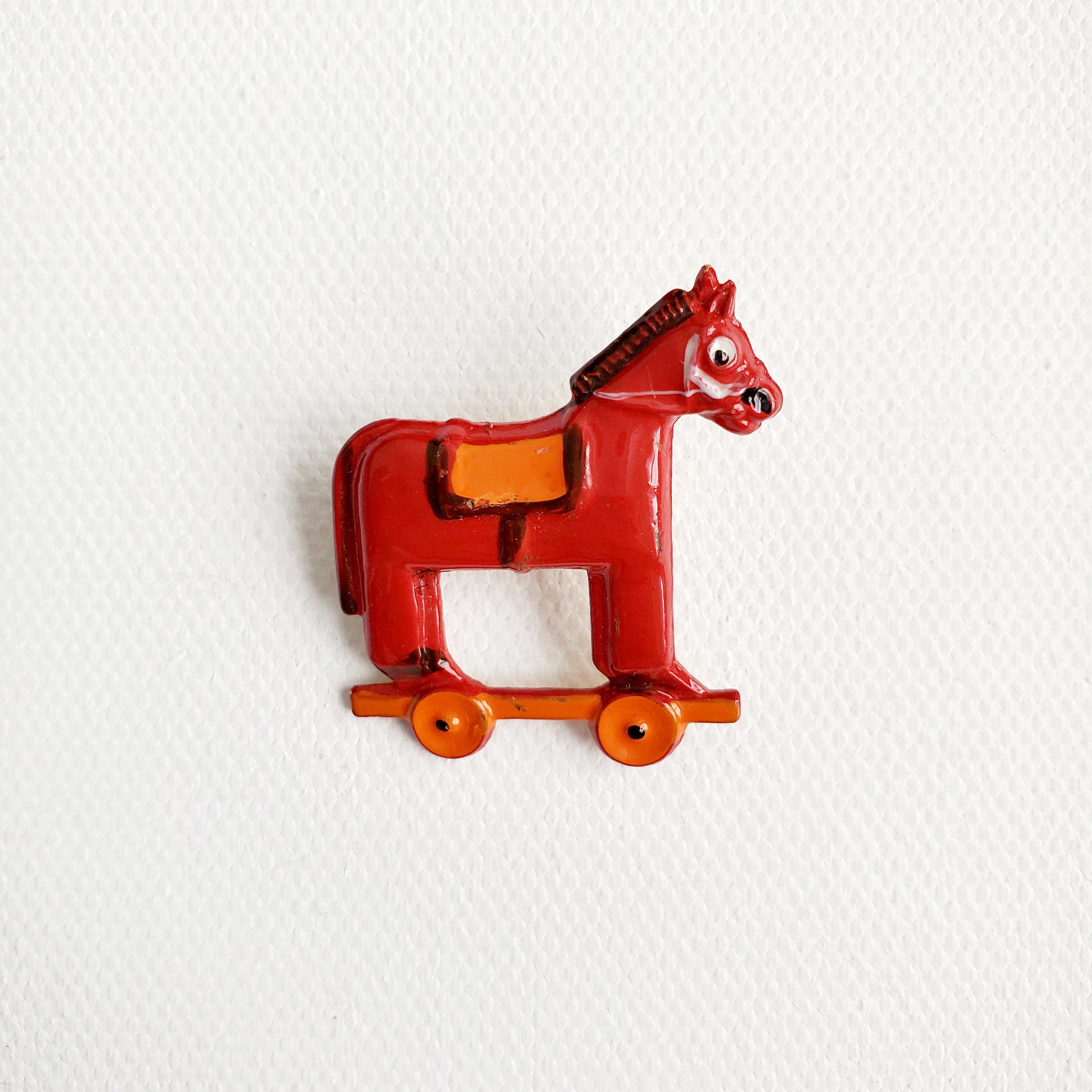 Vintage 1950s Hand Painted Toy Horse on Wheels Made in Korea Etsy