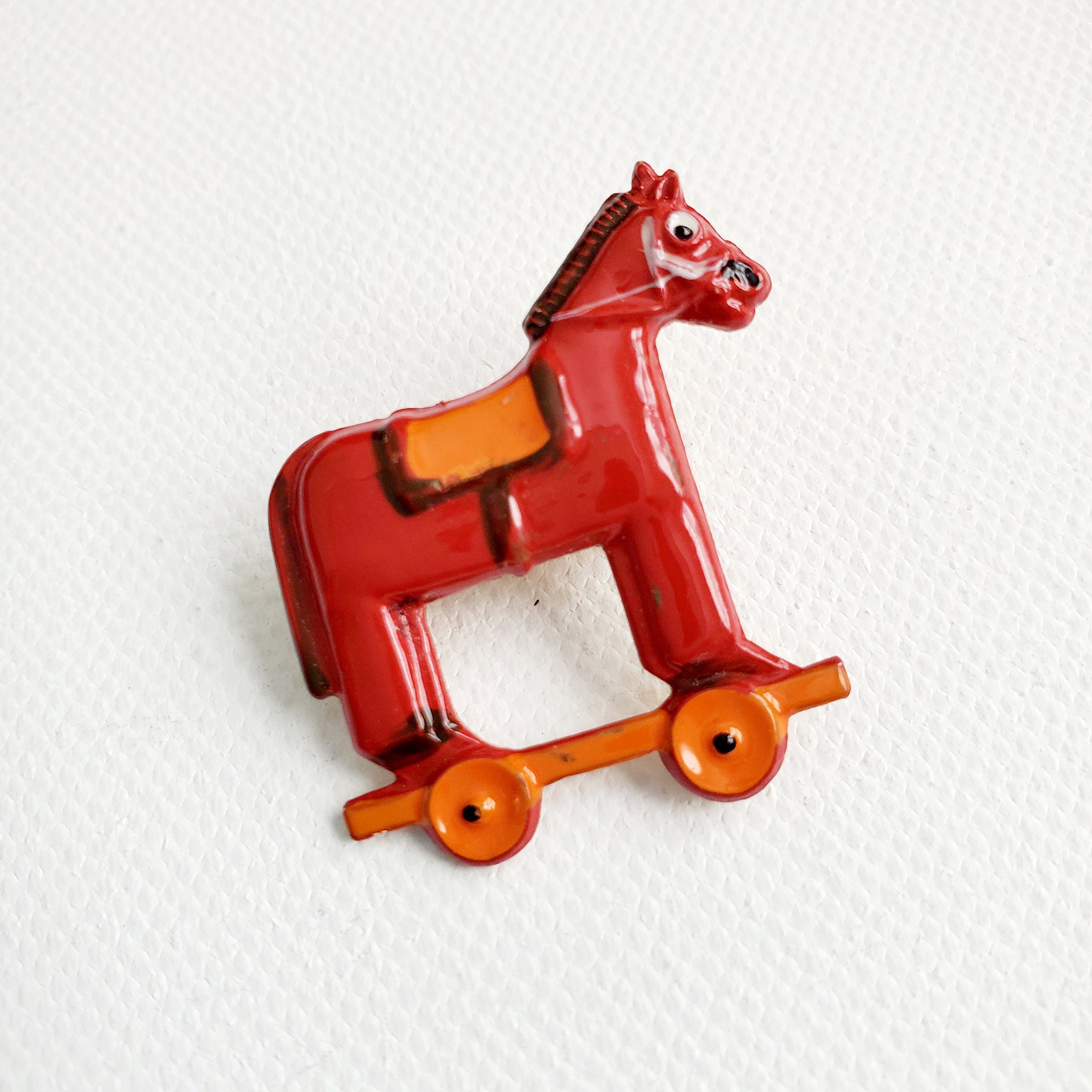 Vintage 1950s Hand Painted Toy Horse on Wheels Made in Korea Etsy